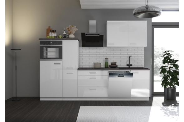 Meble kuchenne 280 cm Kaja Biały połysk